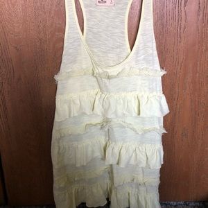 Pastel Yellow Hollister Ruffle Tank